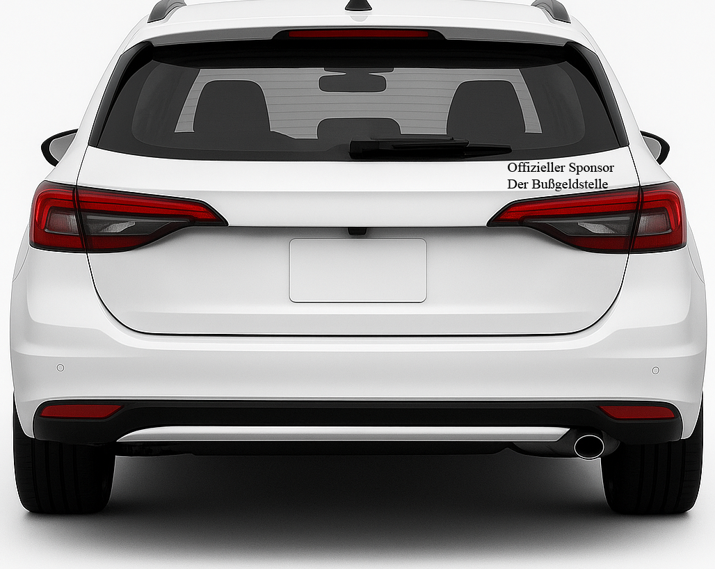 Kfz-Aufkleber (15 x 5 cm) 🚗 Achtung, Humor im Straßenverkehr! Offizieller Sponsor der Bußgeldstelle