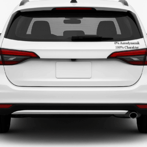 Kfz-Aufkleber (15 x 5 cm) 0% Aerodynamik – 100% Charakter.