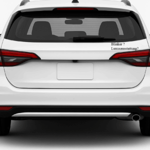 Kfz-Aufkleber (15 x 5 cm) 😏 Ironie für die Straße! „Blinker? Luxusausstattung?“