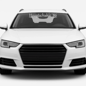 Kfz-Aufkleber Sonnenblende 😏„Haubtschuhle ´86”