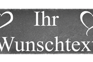 Elegantes Türschild mit Wunschtext und Herzen