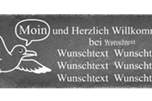 Schiefer-Türschild „Moin“ mit Möwe & Familienname