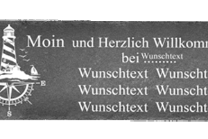 Schiefer-Türschild „Leuchtturm & Kompass“