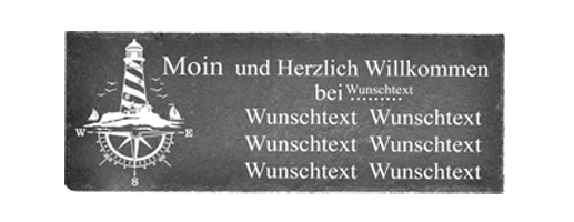 Schiefer-Türschild „Leuchtturm & Kompass“