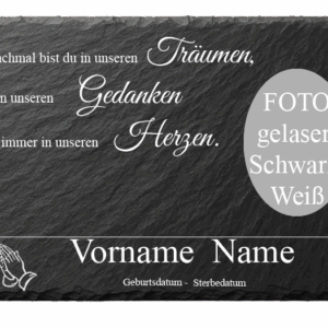 Gedenktafel aus Natur-Schiefer-Gebetshände