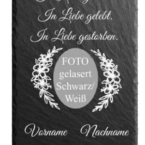 Schieferplatte Trauer