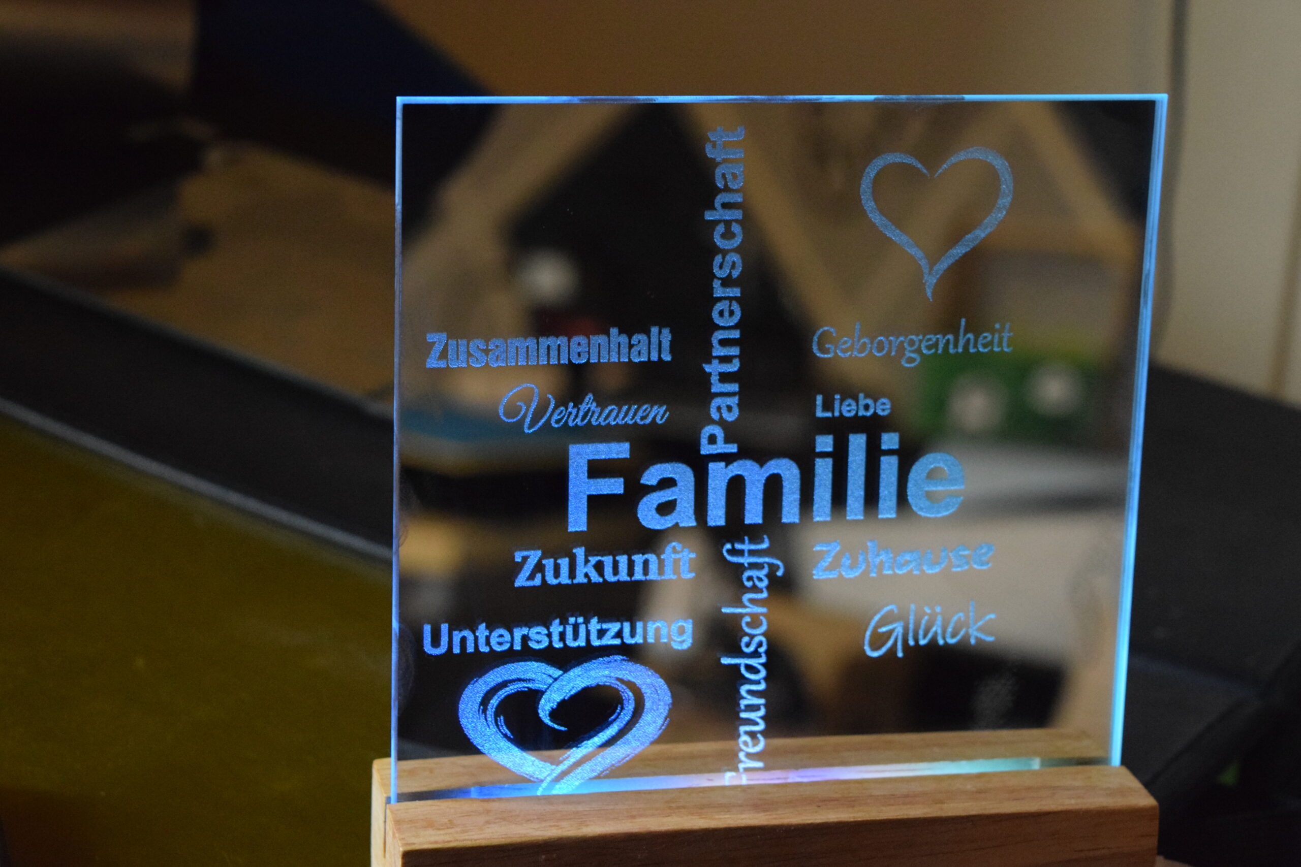 ✨ Personalisierter Spiegel 15x15 cm mit den Säulen der Familie